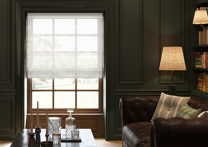 Kalahari Voile, Ghost White - Motorised Roman Blind - Image 3